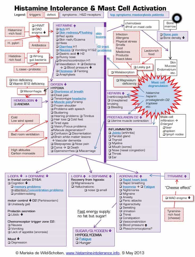 symptoms of mcas mcad high histamine