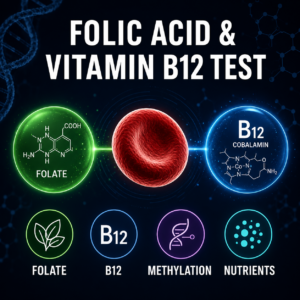 Vitamin B12 and folate blood test for methylation, MTHFR, homocysteine, macrocytosis and undermethylation