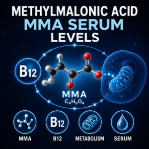 Methylmalonic acid MMA serum blood test for functional vitamin B12 status