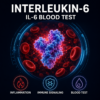 Interleukin-6 blood test for inflammation and immune signaling IL-6 test for chronic inflammation, inflammaging and metabolic stress Interleukin-6 cytokine test for inflammatory and neuroimmune activity IL-6 blood test for inflammation, mitochondrial stress and healthy aging Interleukin-6 test for immune activation and systemic inflammatory signaling