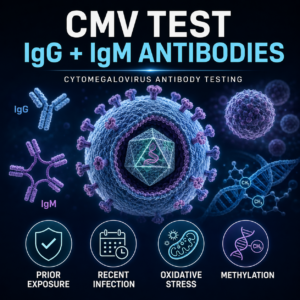 CMV antibody test for Cytomegalovirus IgG and IgM, chronic fatigue, lymphocytosis and viral reactivation