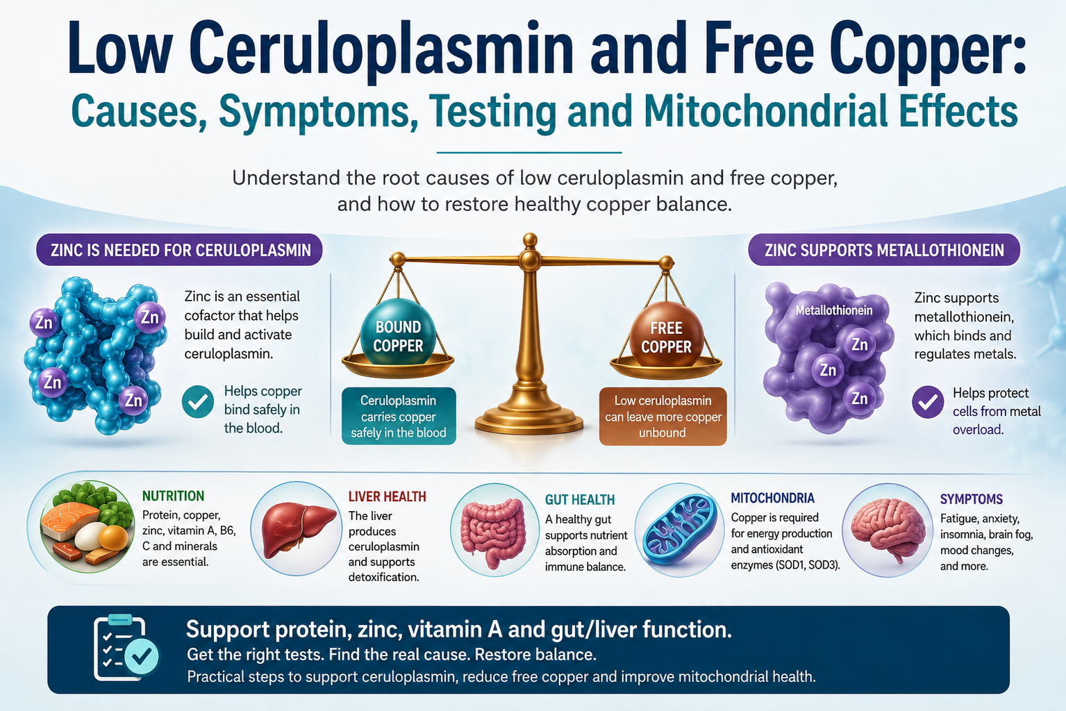Low Ceruloplasmin and Free Copper: Causes, Symptoms, Testing