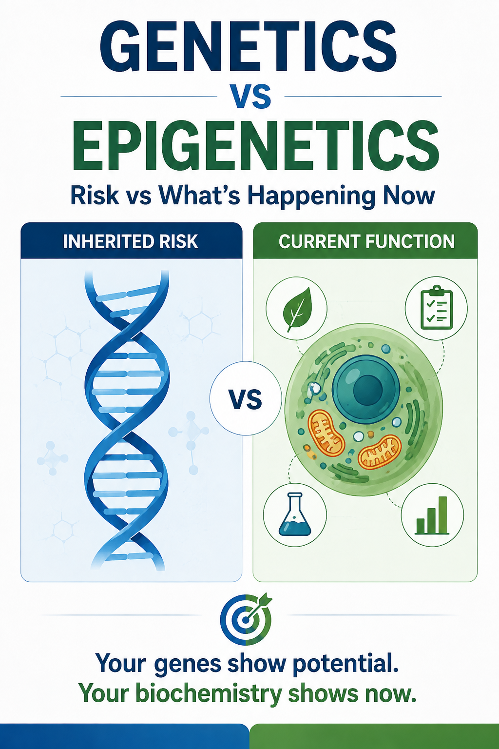 Genetic testing vs functional testing comparing inherited genetic risk with current biochemical function