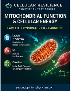 mitochondrial dysfunction test lactate pyruvate creatine kinase carnitine test for mitochondria function