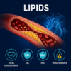 Lipid panel blood test measuring total cholesterol LDL HDL and triglycerides