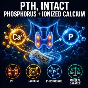 PTH ionized calcium and phosphorus blood test for parathyroid and calcium regulation